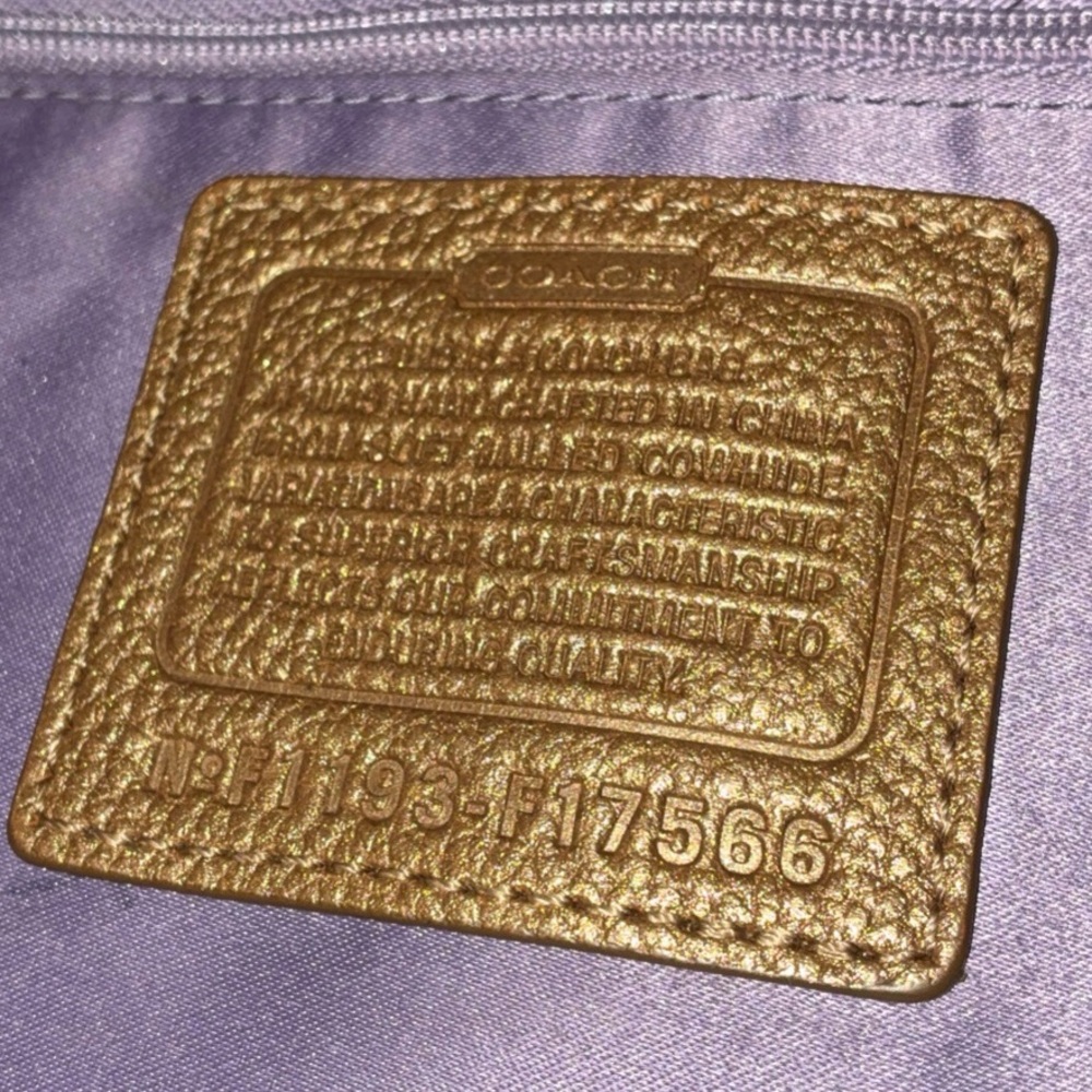 Coach Alexandria Metallic Copper Pebbled Leather Extra Large Two Way Tote - Picture 10 of 10